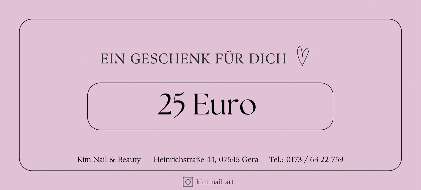Geschenkgutschein in Wert von 25 Euro