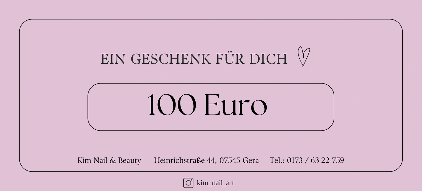 Geschenkgutschein in Wert von 100 Euro